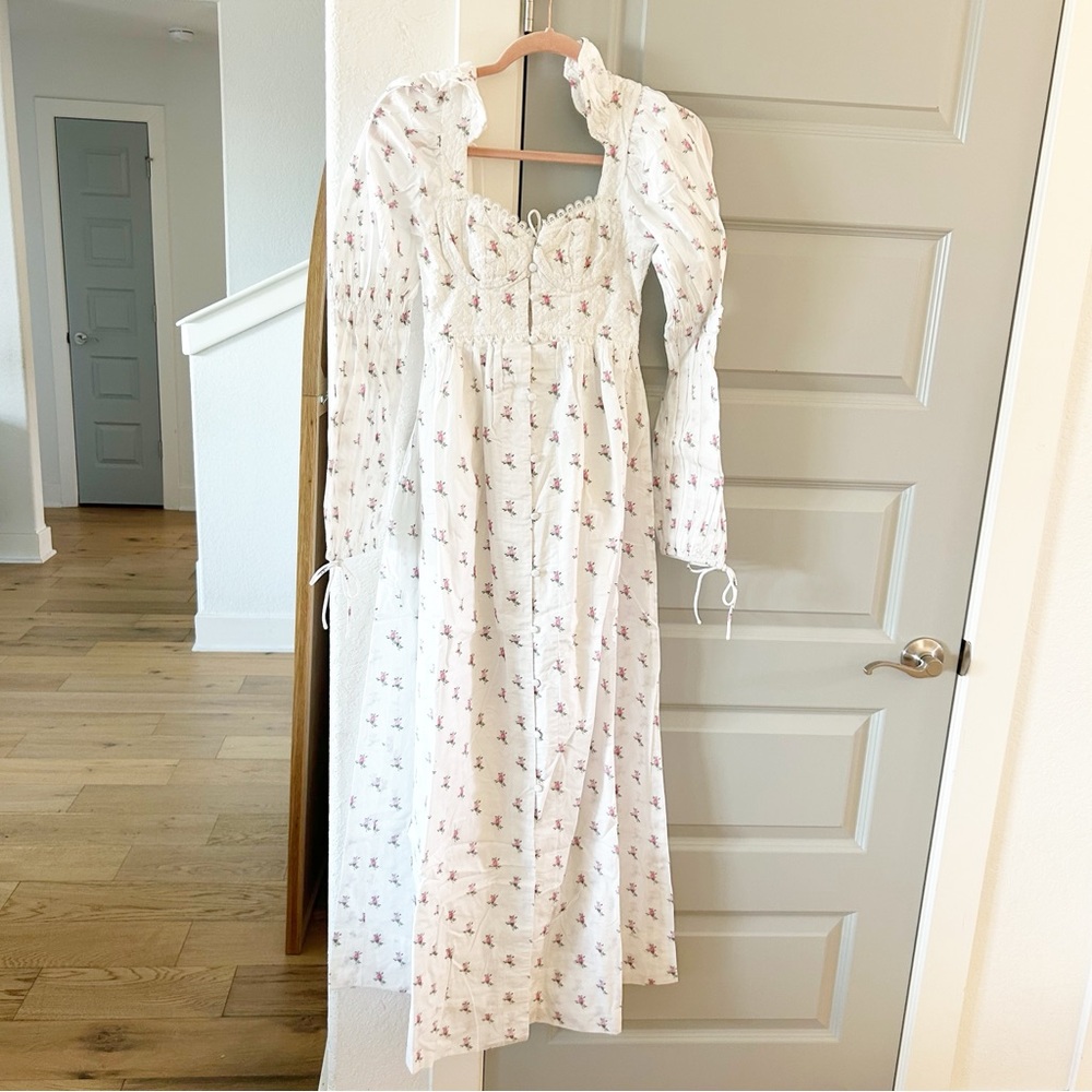 NWT Free People For Love & Lemons Carlotta Floral Maxi Dress Cottagecore - Picture 5 of 10